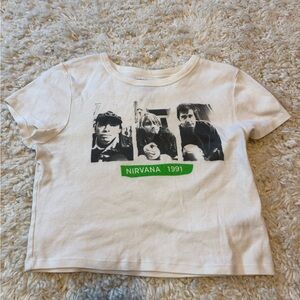 American Eagle Outfitters White Nirvana T-Shirt